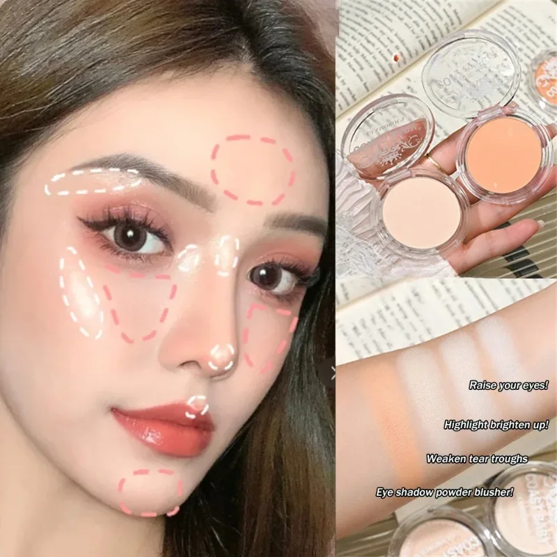 Single Matte Highlighter Palette White Beige Face Nose Brighten Contour Makeup Tea Brown Eye Shadow Lying Silkworm Rouge Powder gallery 1