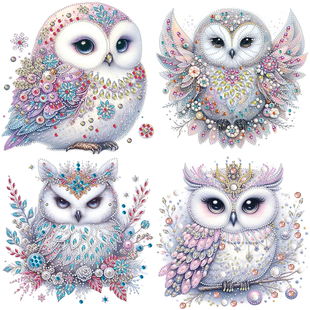 5D DIY Partial Special Shaped Drill Diamond Painting Kit Bald Owl Home Decor