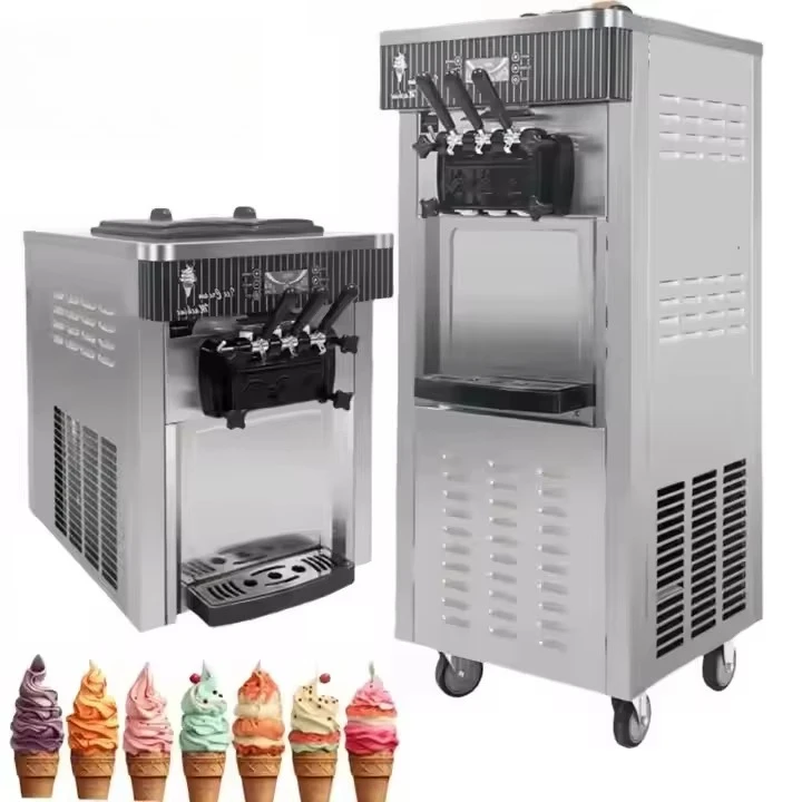 

Vertical/Desktop 3 Flavors Soft Ice Cream Machine Self Cleaning Ice Creme Machine Commercial Soft Serve Italian Ice Cream Maker