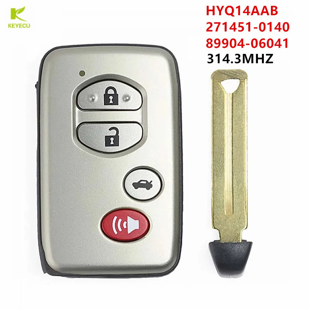 

KEYECU Replacement Keyless Smart Key FOB 314.3MHz 0140 Board 271451-0140 for Toyota Avalon Camry 2007 2008 2009 2010 HYQ14AAB