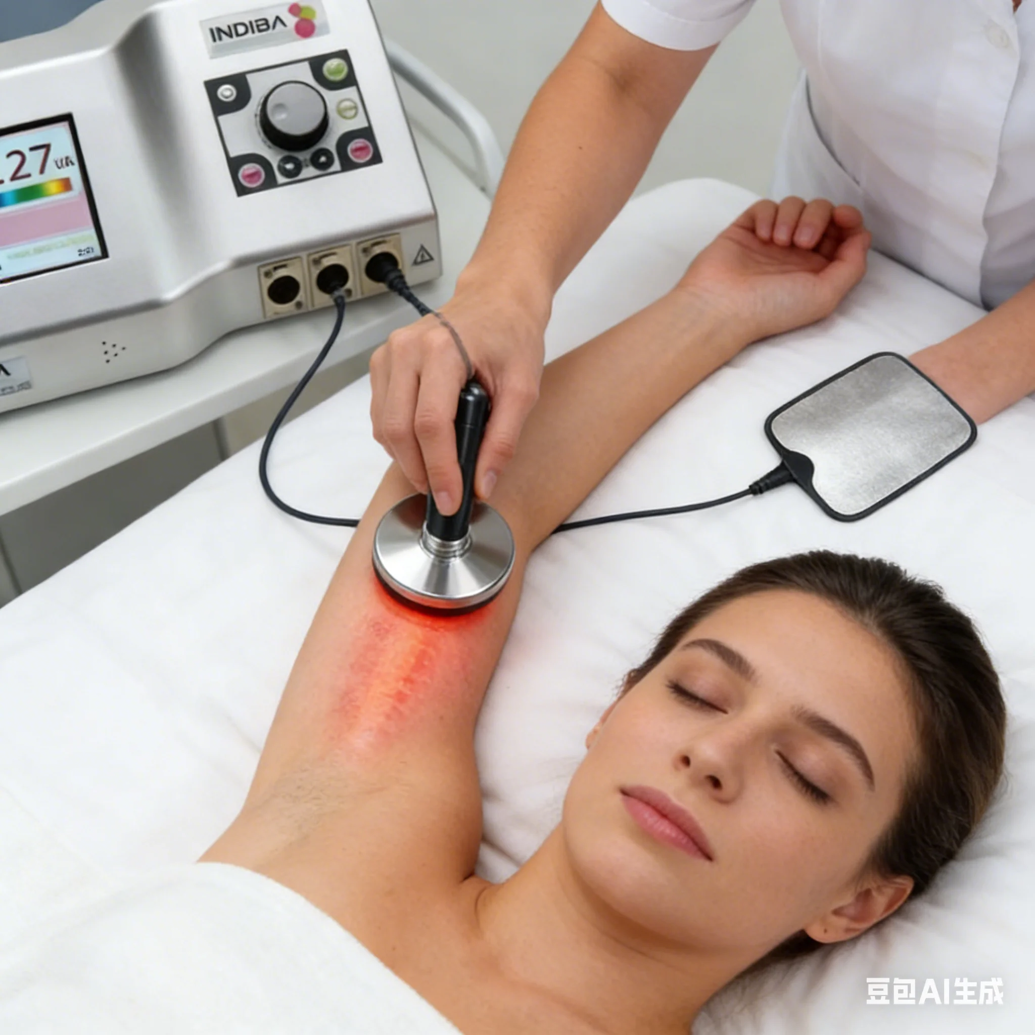 

INDIBA Deep Beauty машина для похудения, устройство для подтяжки лица, система R45, RF, высокая частота, 448 кГц