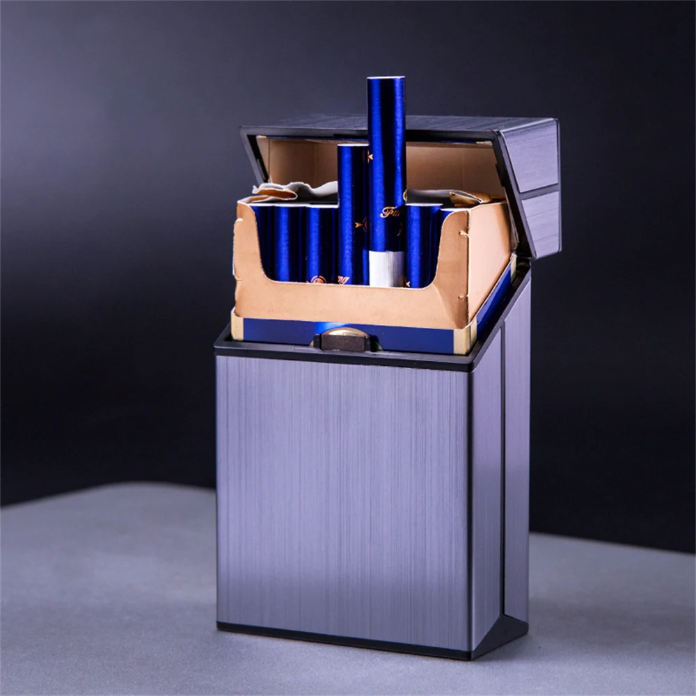 1pc Portable Cigarette Box Case 20pcs Thick Cigarette Capacity Flip Cover Storage Box Multicolor Optional Smoking Accessory ﻿