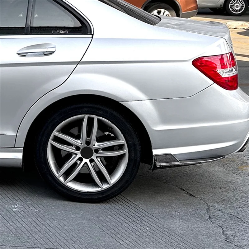 

A77Q-Car Rear Bumper Lip Diffuser Splitter Winglet Apron Spoiler For Mercedes Benz W204 AMG Line 2008-2014 Carbon Fiber
