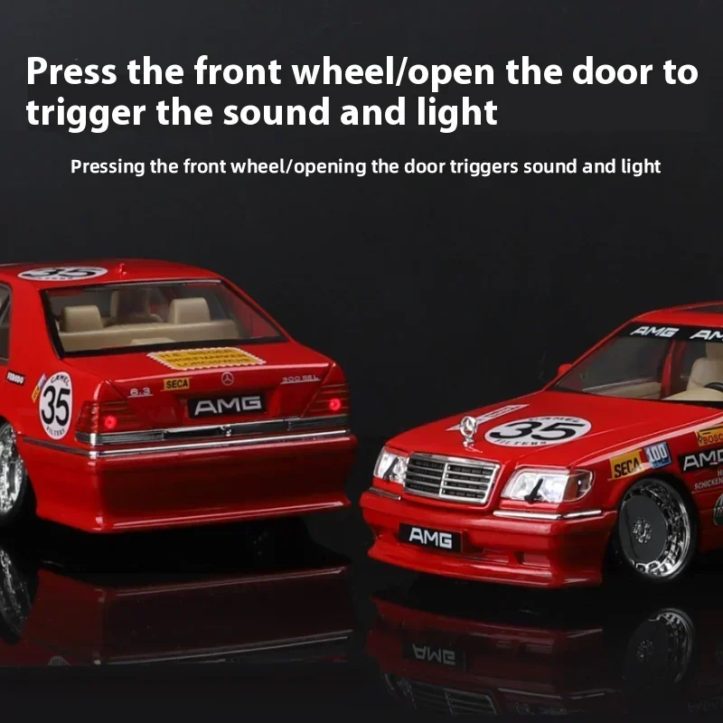 1:24 Mercedes Benz S W140 320SEL Modified Version Super Racing Car Alloy Metal Diecast Model Car Collecting Hobbies Ornaments