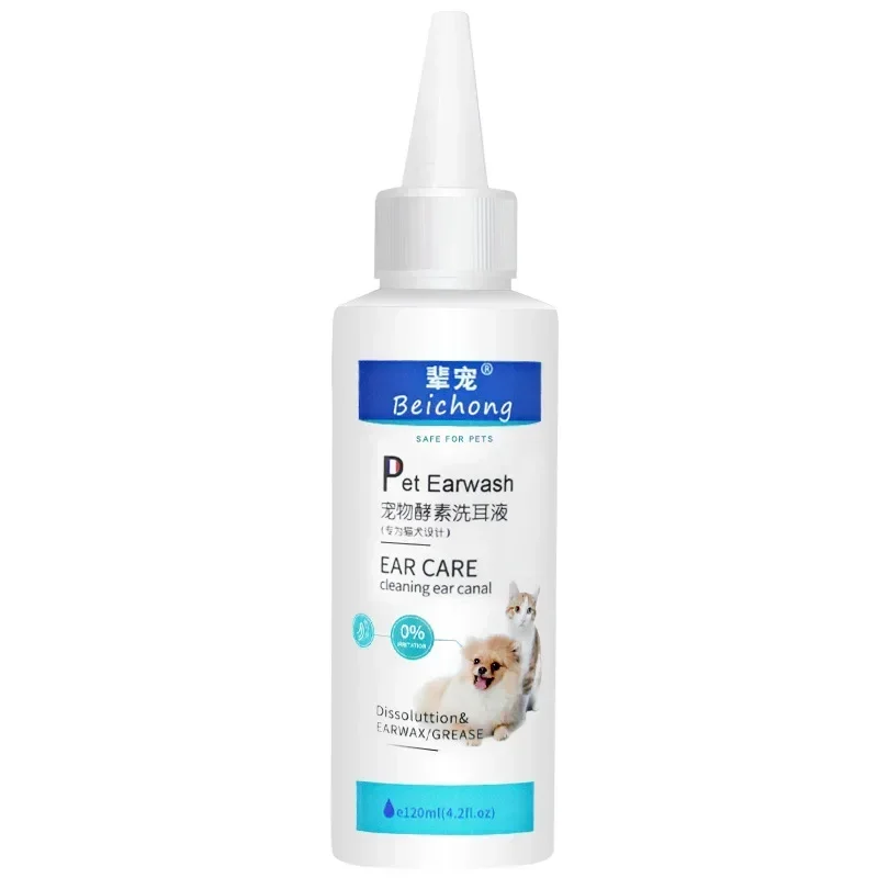 Ear Cleaner Drops for Pets, Infect Control, Yeast Mites, Removes Wax, Relieves Itching, 120ml