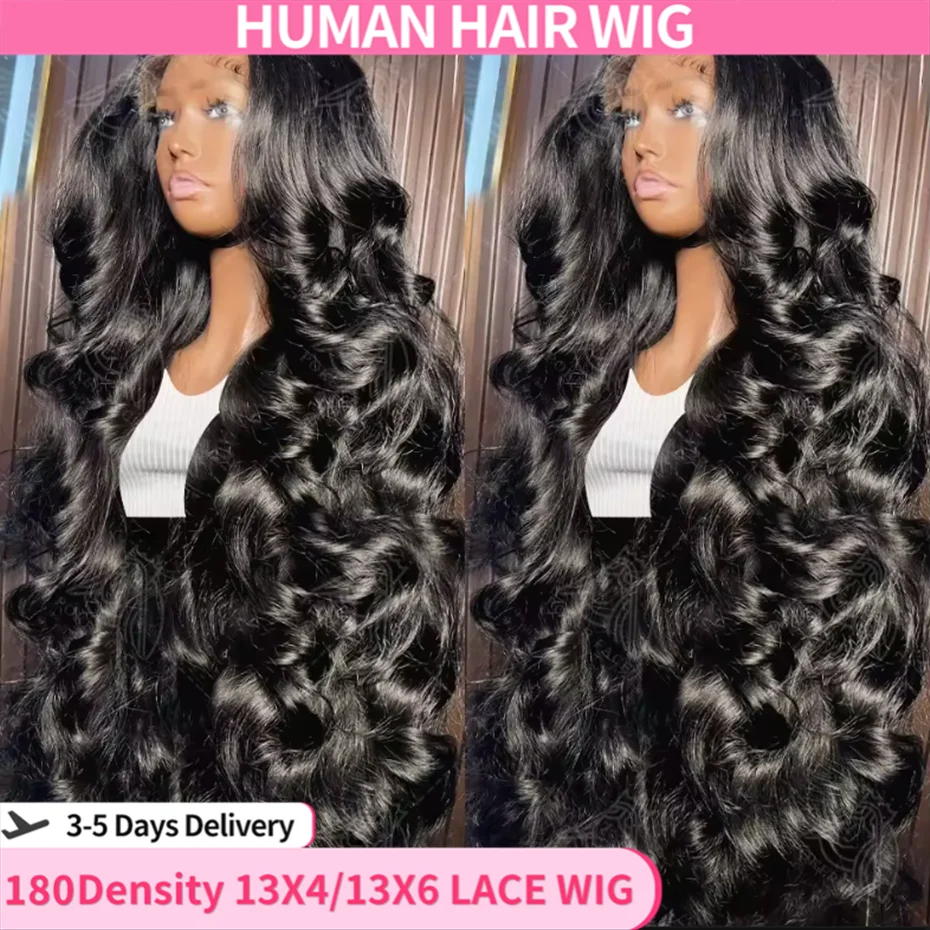 Transparent 13x4 13x6 Body Wave Lace Front Wig Human Hair PrePlucked Brazilian Human Hair Lace Frontal Wigs For Women Bling Hair