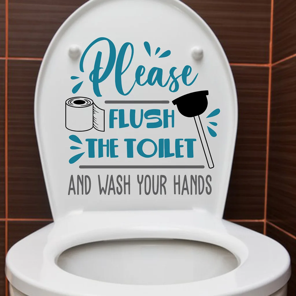 1Pc Toilet Rules Toilet Stickers Bathroom Removable Home Decor Wall Stickers Home Decor Letter Stickers