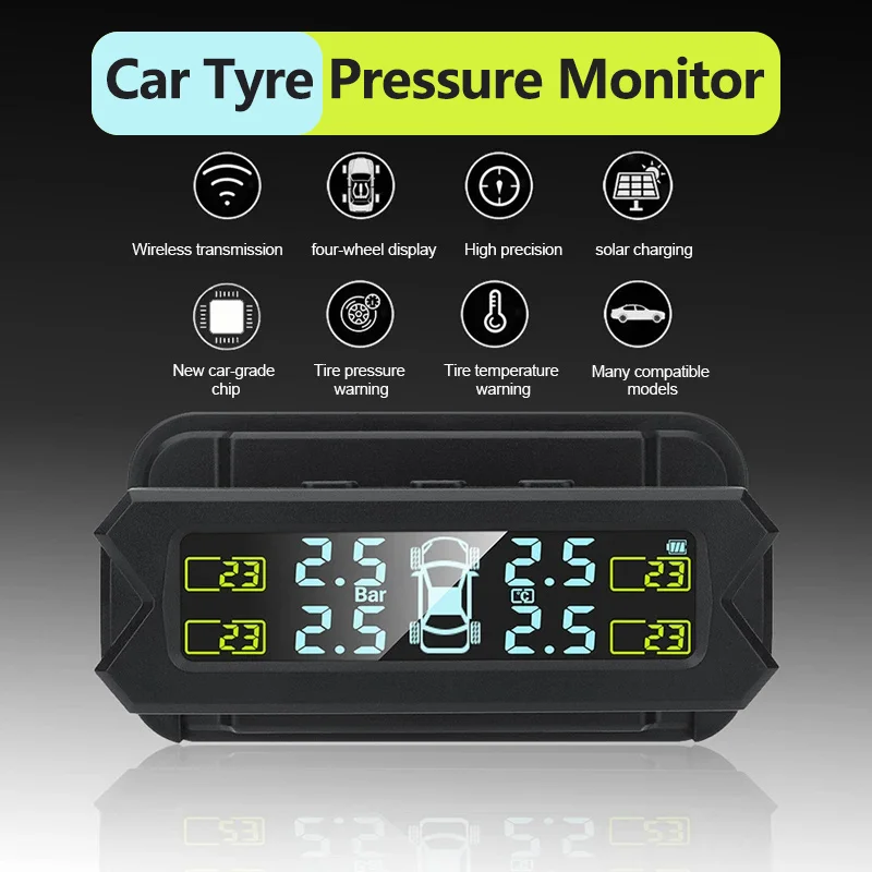 

Система контроля давления в шинах, прибор для контроля давления в шинах с 4 внешними и внутренними датчиками