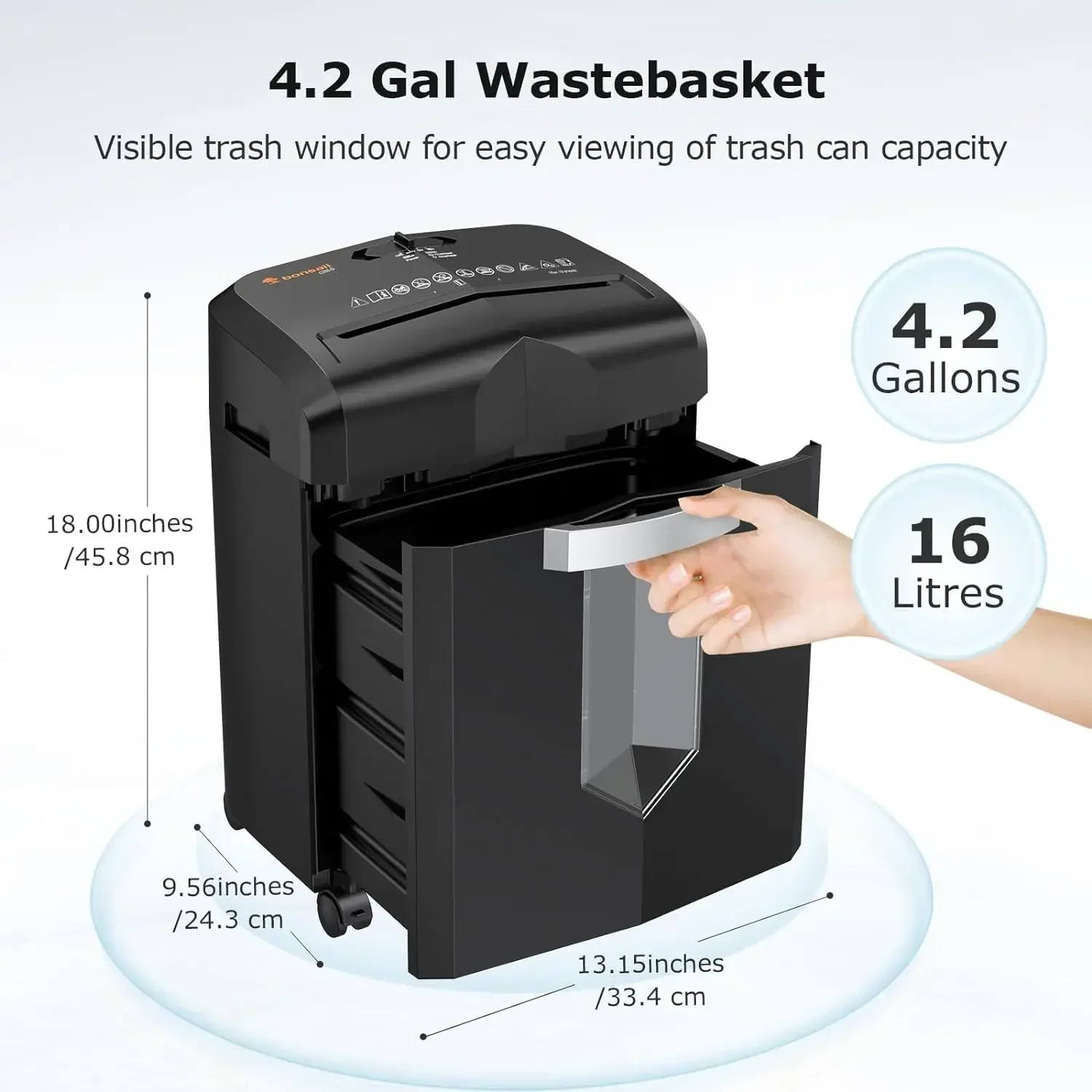 12-Sheet Micro Cut Shredders 60 Minute P-4 Security Level Paper Shredder  W/ Jam-Proof System & 4.2 Gal Pullout Bin C266-B