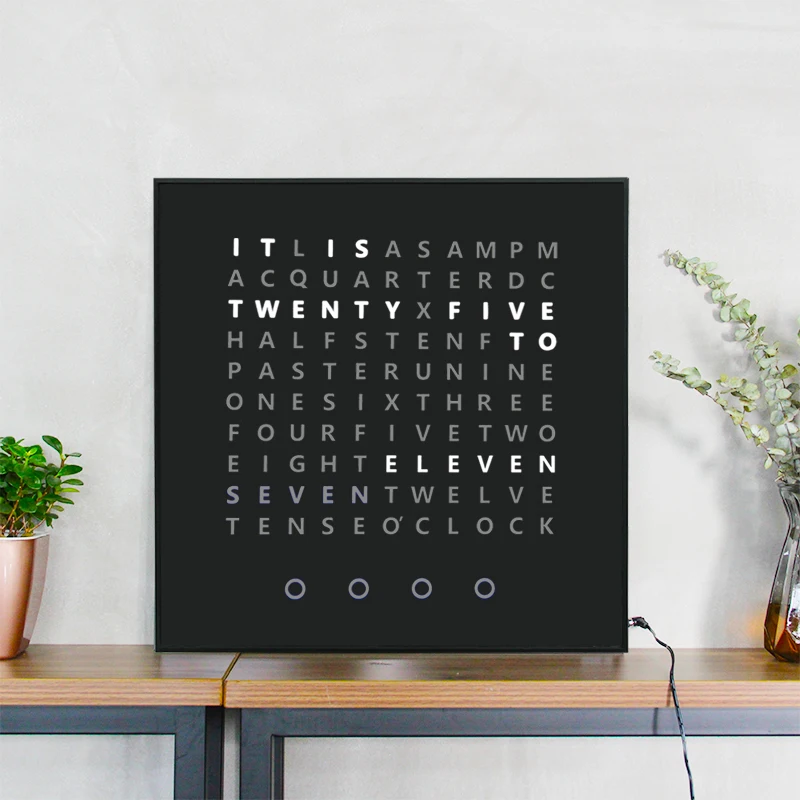 CP37L Amostra Grátis Relógio Digital de Parede com Design Único e Display de Texto LED Alemão