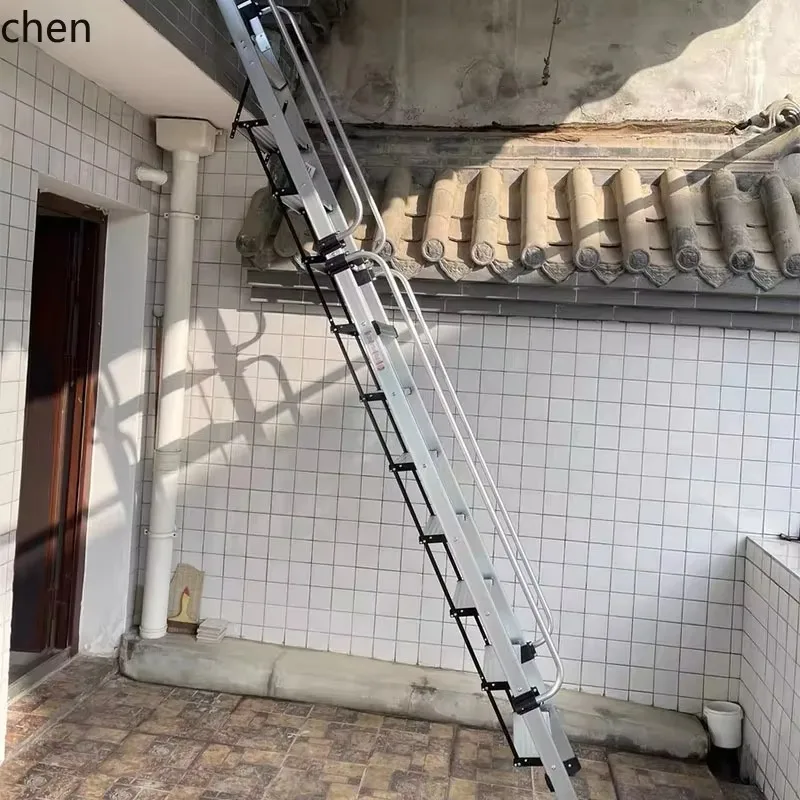 TZ-1   outdoor aluminum alloy thickened attic ladder up and down indoor escalator engineering ladder mobile telescopic