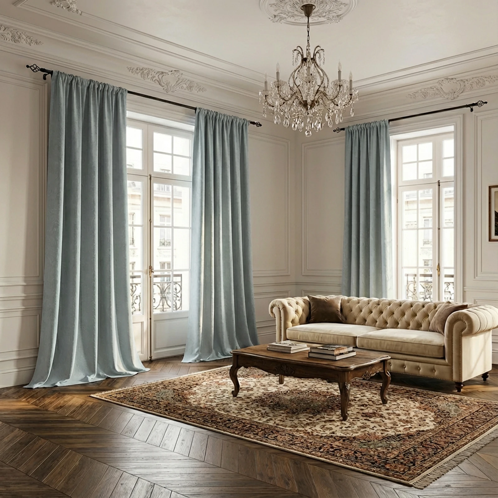 2-teilige Geprägte Verdunkelungsvorhänge, 310GSM Schwere Strukturierte Fenstervorhänge, 85% Lichtundurchlässig, Funktionale Vorhänge für Schlafzimmer und Wohnzimmer, Mehrere Aufhängeoptionen, 52 Zoll