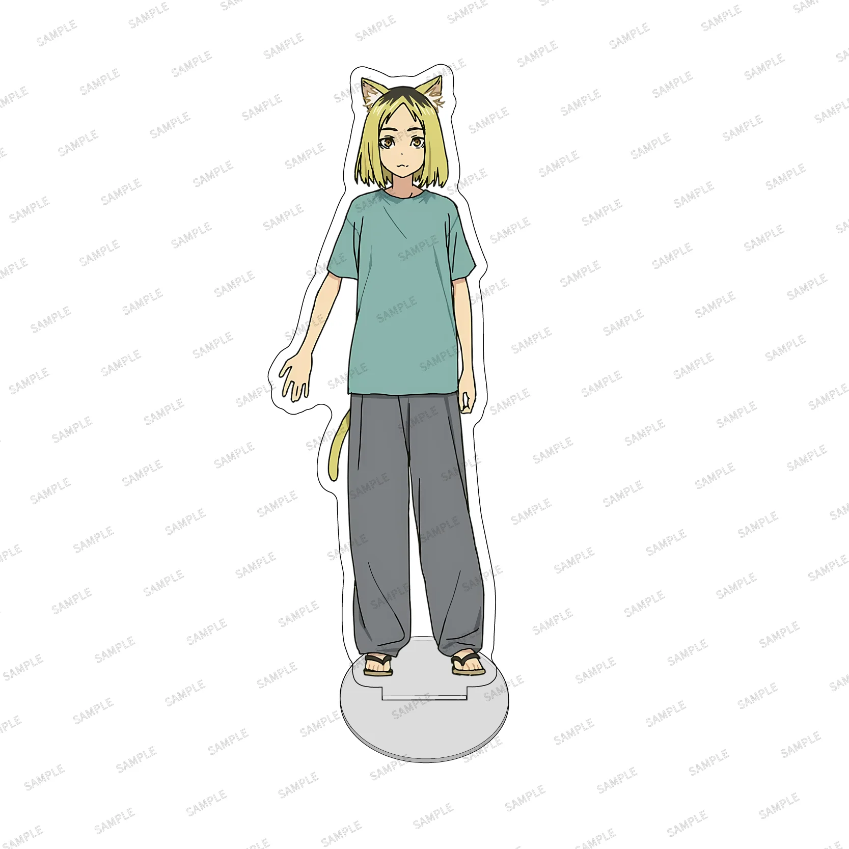 Chainsmoker Cat Yani Neko Manga Acrylic Figure Funny Cat Girl Character Desktop Decor Anime Key Ring Gift Collectible Standee