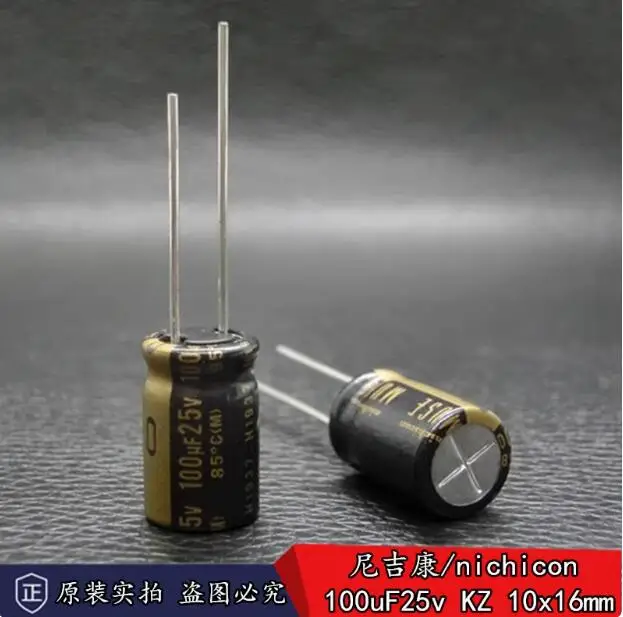30pcs/lot Japanese original Nichicon MUSE KZ 100uF 25v imported audio electrolytic capacitor 10x16mm free shipping