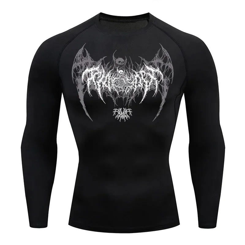 Kompressions-Shirts für Herren, Fitness-Workout, Laufen, Schnelltrocknende Baselayer-Unterhemden, Sommer-Herbst Athletische Schweißabsorbierende Eng Anliegende Oberteile