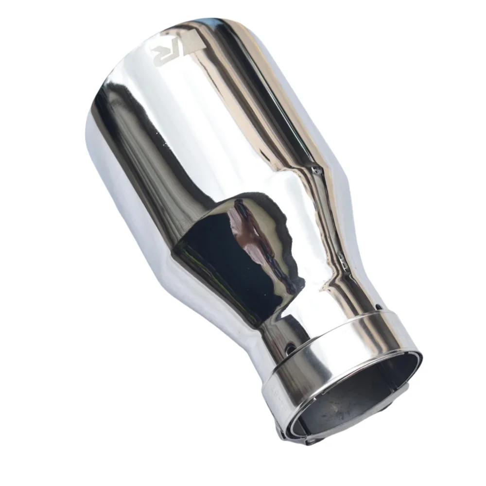 R 304 Edelstahl Schräger Doppel-Auspuff-Endrohr 2,5 Zoll Einlass 4 Zoll Auslass 7,0 Zoll Lang Fahrzeug-Endrohr für Automobile – Detail 5