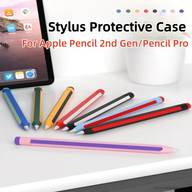 

Pencil Case for Apple Pencil 2nd Generation Pro Tablet Stylus Pen Protective Cover Soft Silicone Shockproof Non-slip Sleeve