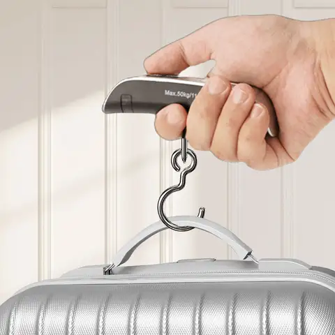 50 किग्रा/110 पाउंड पोर्टेबल डिजिटल सामान वजन मापने वाला स्केल, एलसीडी डिस्प्ले, इलेक्ट्रॉनिक हैंगिंग सूटकेस यात्रा वजन मापने वाला पोर्टेबल स्केल 8 best sales विद्युत तराजू - №1