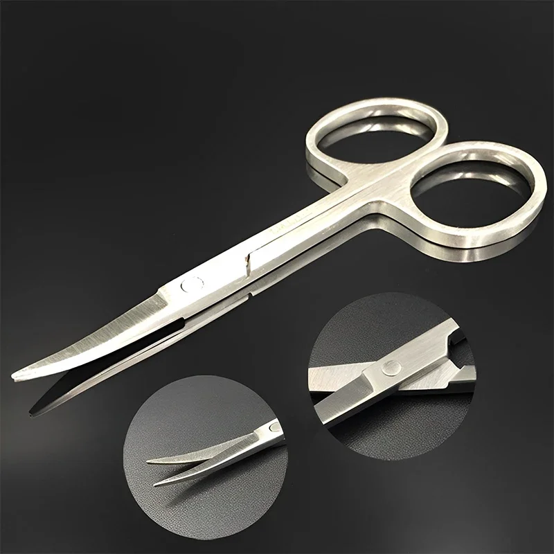 Stainless Steel Eyelash Eyebrow Fine Hair Trimmer Scissor Nail Cuticle Cutter Scissors Curved Pedicure Tweezer Beauty Tools