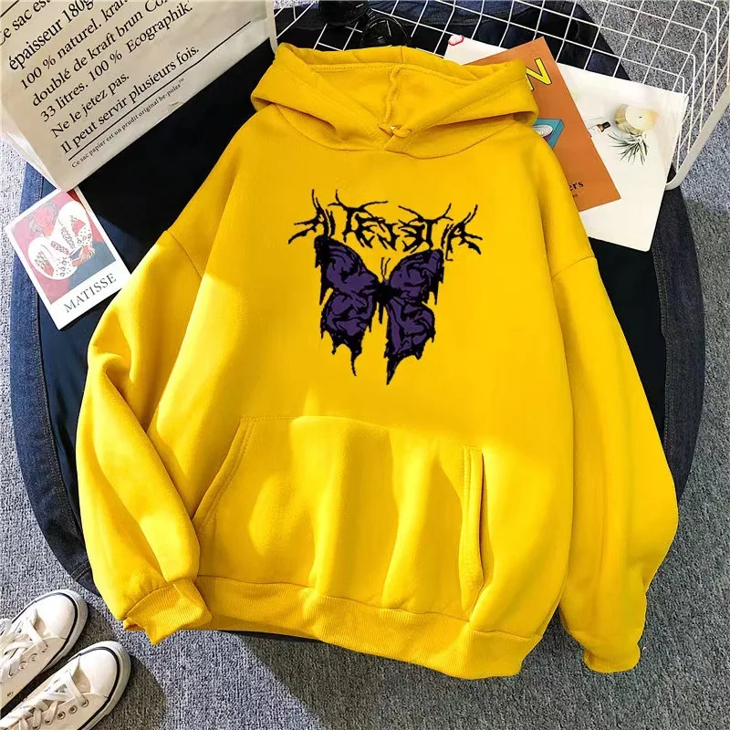 Winter Printed Hoodies Women Streetwear Hip Hop Hoody Autumn Fashion Fleece Clothing Comfortable Pullover Sweatshirt