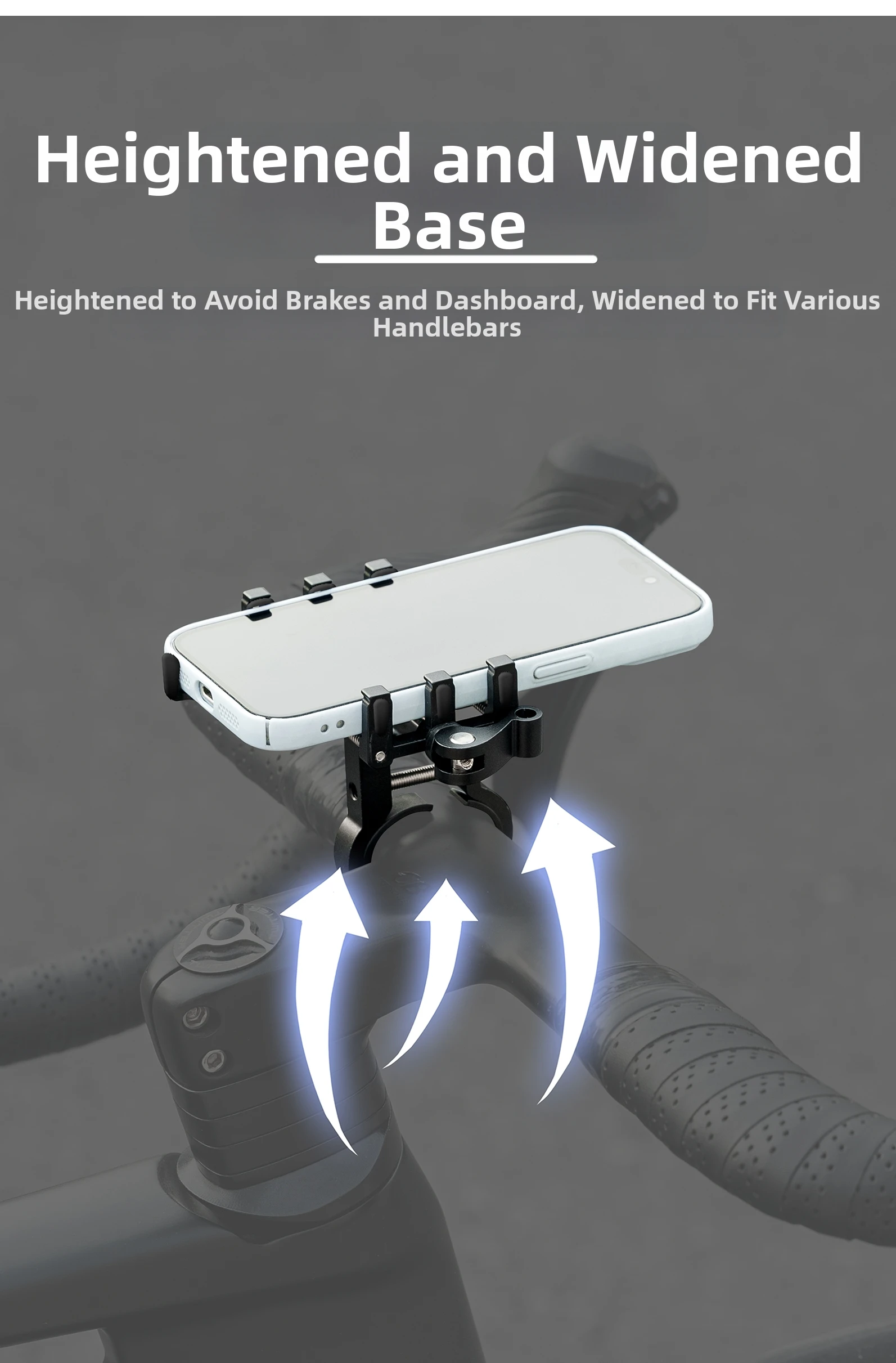 OFBONDAGE Fahrrad-Handyhalterung für MTB und Motorrad, CNC-Aluminium-Legierung Halterung, Rutschfester Fahrradtelefonhalter – Detail 14