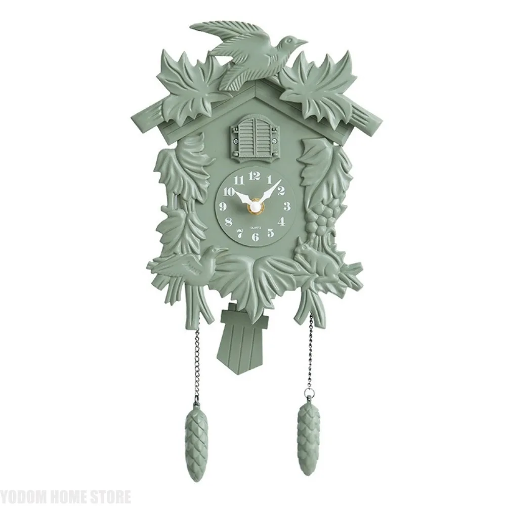 Vintage Cuckoo Wall Clock, Hourly Chime Plastic Cuckoo Clock, Home & Kids Room Decor Clock