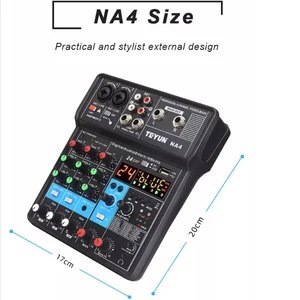Teyun 4-Kanal professioneller tragbarer Soundmixer Computerkonsole Eingabe 48 V Strommodell Zertifizierung Ursprung Mischung N4 8 Hauptverkauf Digital Professional Console - №2