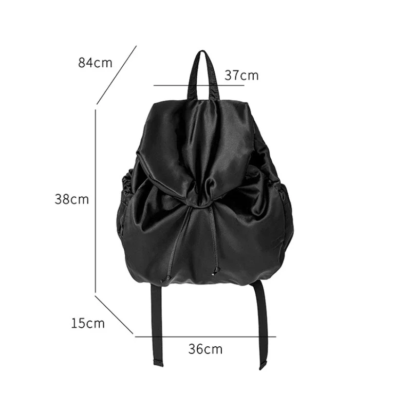 Flip Up Drawstring Fashionable Backpack Women\'s Casual Nylon Shoulder Bag High Quality New Backpack for Travel