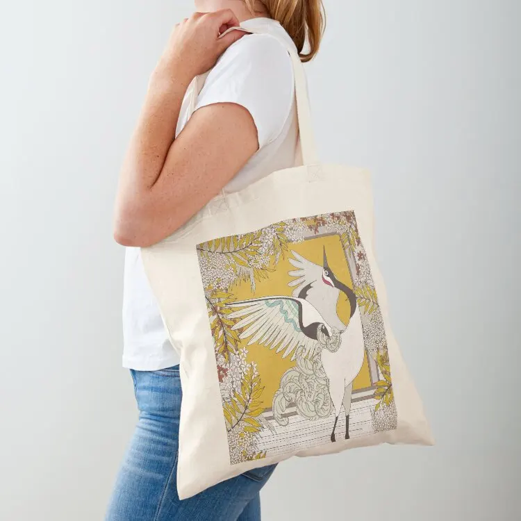

Dancing elegant crane Tote Bag eco pack Reusable bags shopper bag women canvas Shopping bags