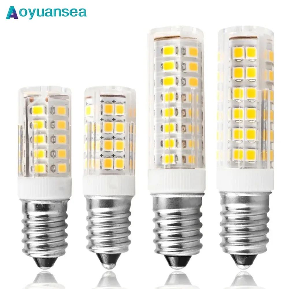 

Aoyuansea E14 LED Lamp SMD2835 5W 6W 7W 9W 220V Ceramic LED Bulb Replace 30W 40W 50W 60W Halogen Light For Chandelier Home Light