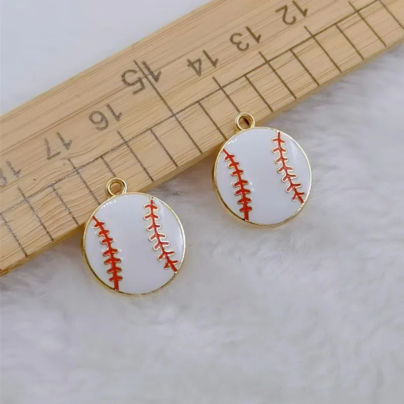 10pcs Sports Enamel Charm Football Basketball Rugby Hockey Pendant DIY Jewelry Making Earrings Necklace Discovery Supplies