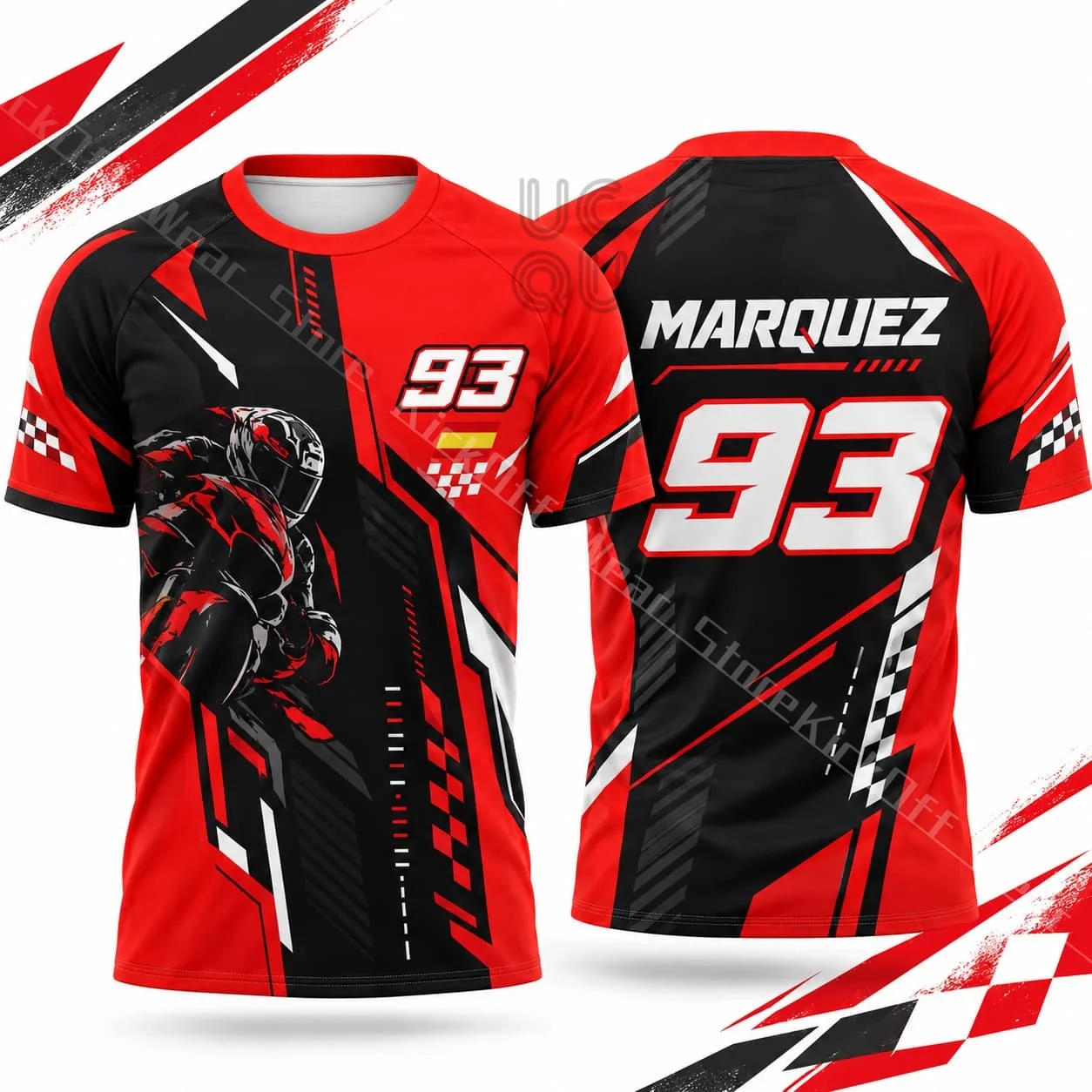 Marquez 93 Mens Motorcycle Racing Jersey Summer Short Sleeve T Shirt Unisex Red Black Helmet Graphic Casual Streetwear Riding