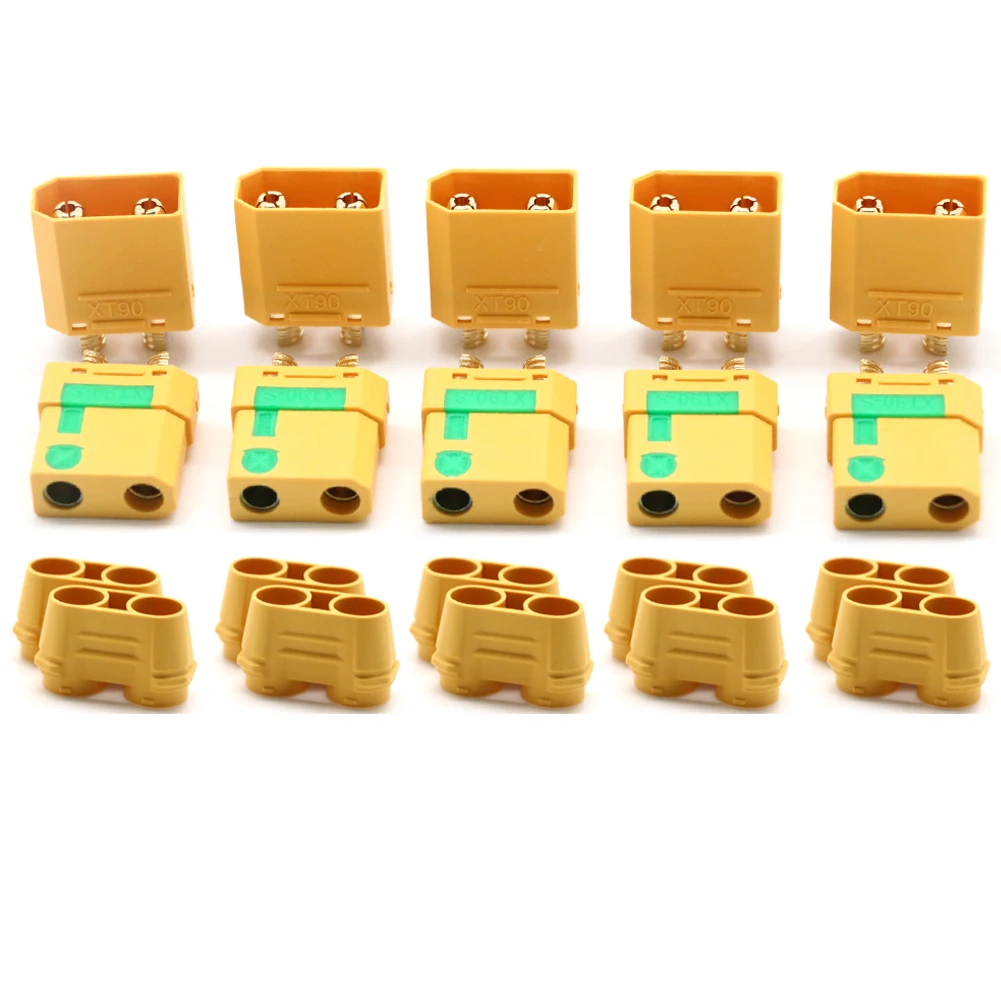 5 pair Amass XT90S Plug Male Female Connector Anti Spark Bullet XT90S Plug Connector For RC Lipo Battery