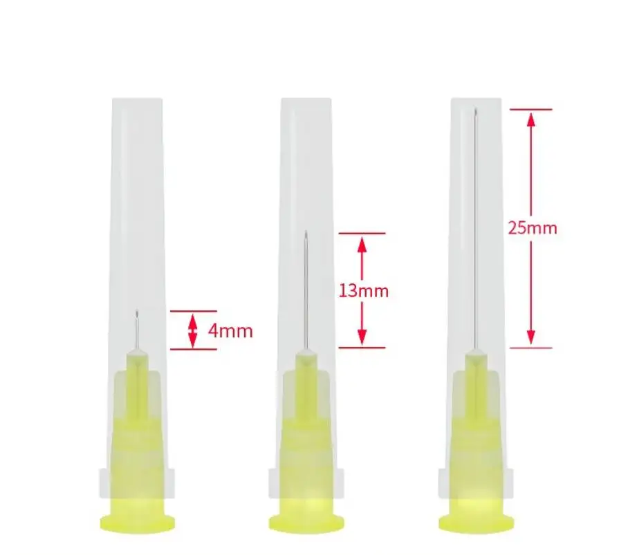 Pijn minder Sma-ll Nee dle 27g 38mm 33g 4mm 34g 4mm 34g 1.5mm 34g 2.5mm Wegwerp Spuiten Voor Ooglid Lip Gezicht Filler Tool