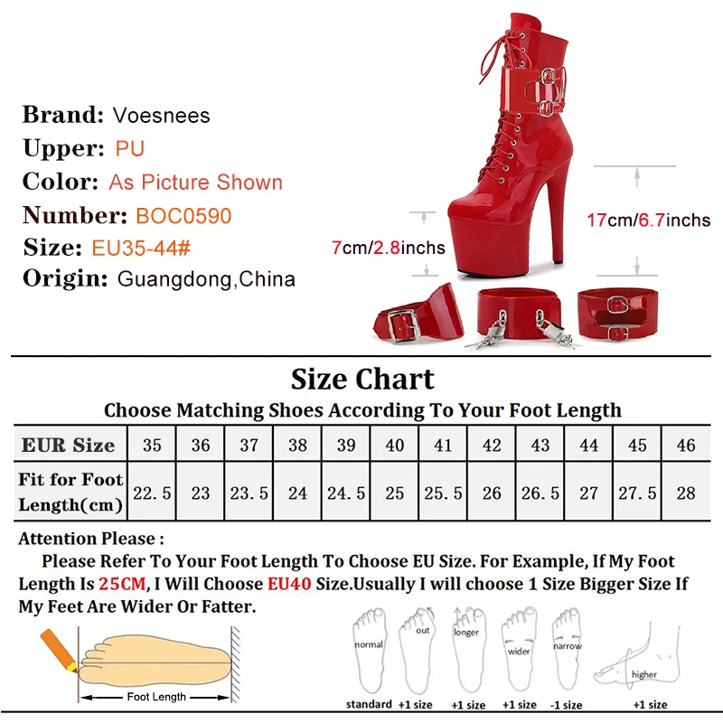 New Sexy Red Fetish Zip Women\'s Boots T Show Lock Belt Buckle Club Party Ankle Boots Thin High Heels Laces Stripper Heels Boots