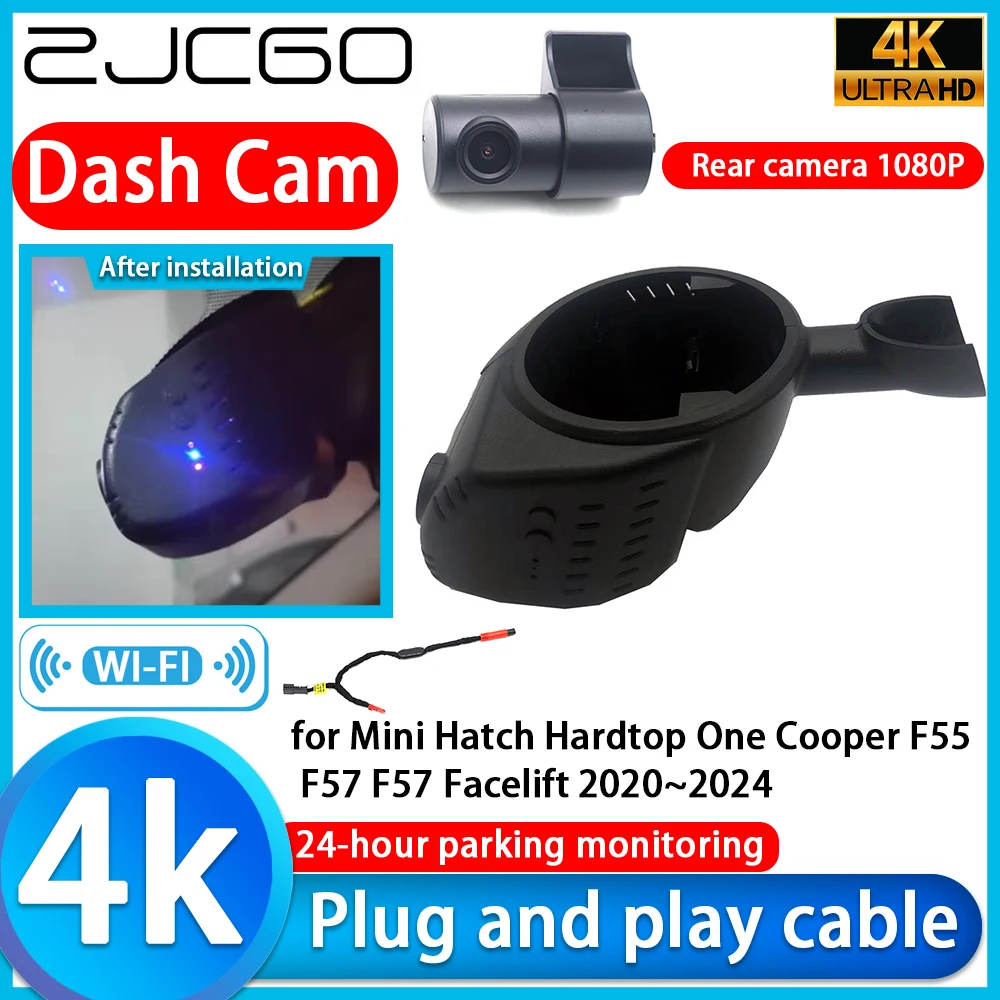 

UHD 4K 2160P Plug and Play DVR Dash Cam UHD Video Recorder for Mini Hatch Hardtop One Cooper F55 F57 F57 Facelift 2020~2024