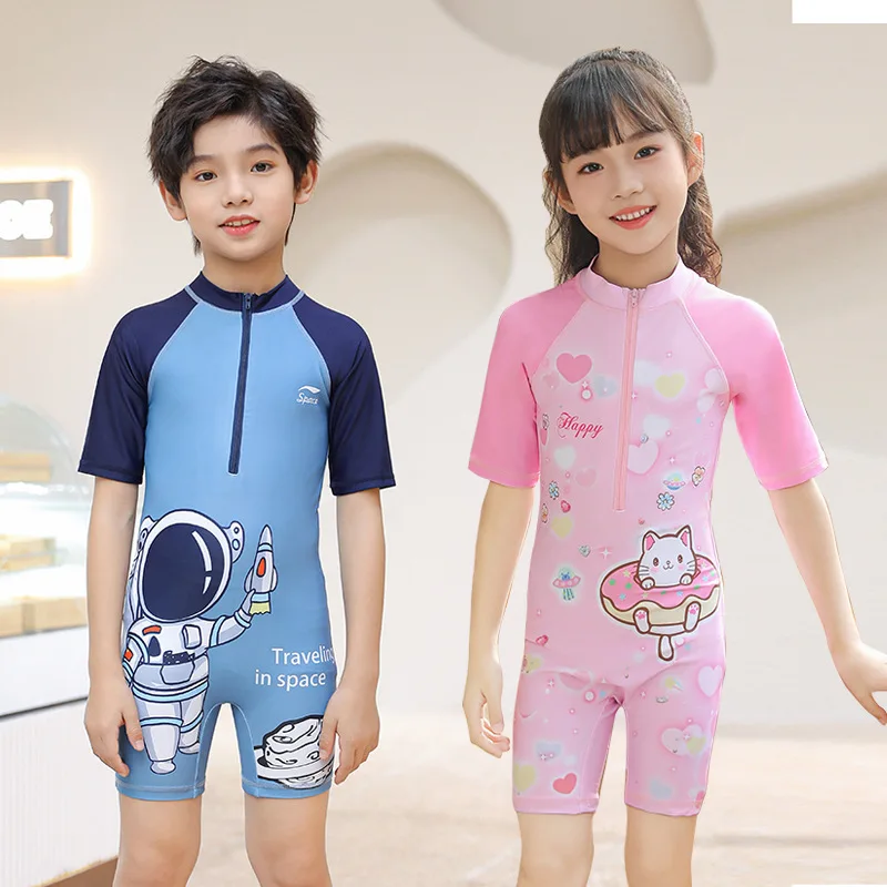 

Summer Cartoon One Piece Swimming Suit for Kids 2026 New Cartoon Breathable Comfortable Bathing Suit Boys Girls Beach Wear