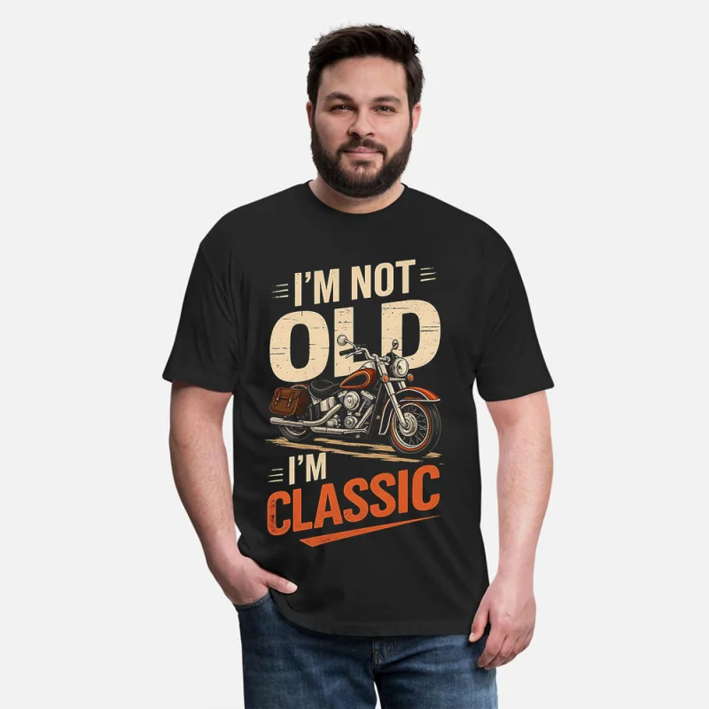

I’m Not Old I’m Classic 419 Retro Cafe Racer Gift T-Shirt for Racing bikers 100% cotton Motorcycle Graphic clothes All size Tops