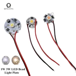 1W 3W LED Bead Light Plate DC3-5V/6-12V/12-24V Drive Free Light Chip Battery Light Source Board With 15cm Line For DIY Bulb
