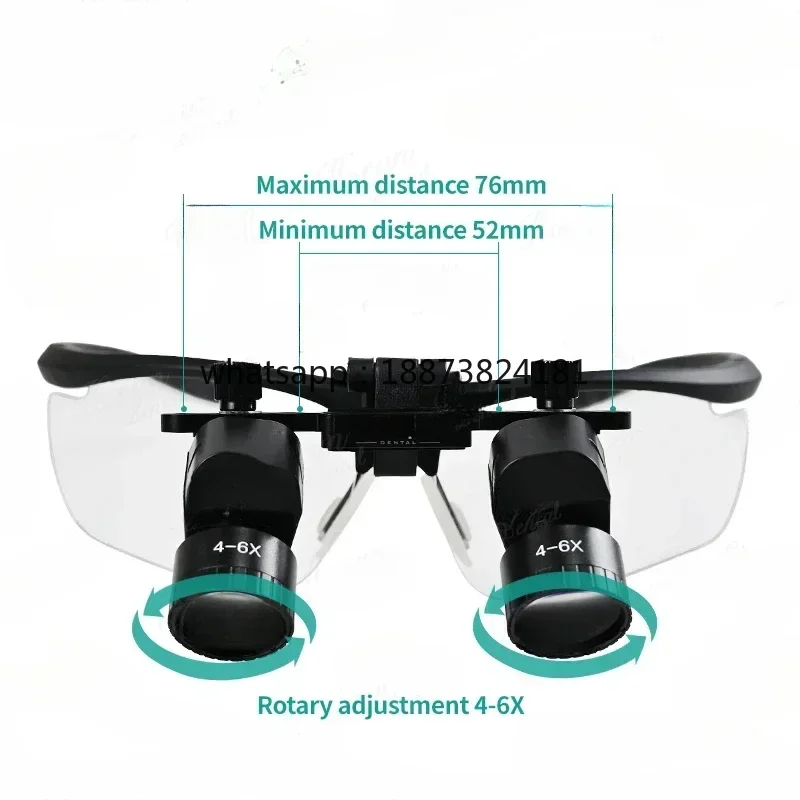 4X-6X Dental Loupes 5W Headlamp Binocular Magnifier 300-600mm Pupil Adjustalbe Surgery Operation Lens Dental