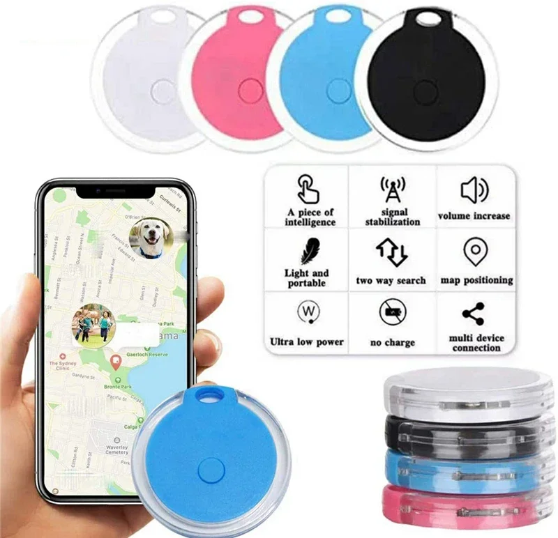 Mini Smart Anti-Lost Tracker Reminder For Pets Kids GPS Locator AntiLost Alarm Wallet Keychain Smart Tag Bluetooth Tracker
