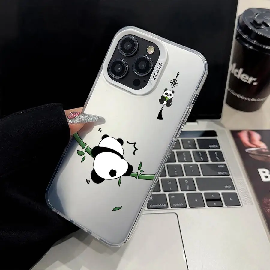 Shell Phone Case for iPhone 16e 14 15 16 Plus 11 12 13 Pro Max 17 Air Cartoon Cute Panda