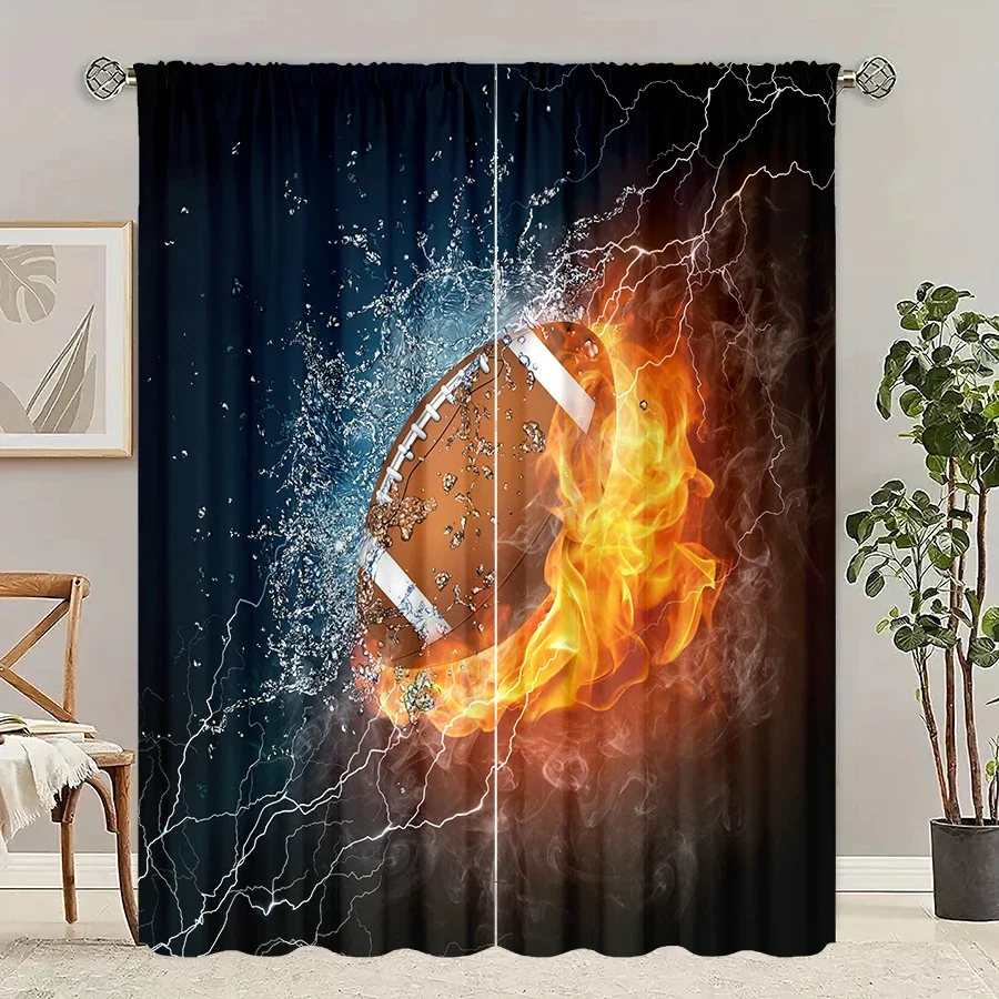 

Шторы с принтом в стиле регби, рождественские украшения, спальня и гостиная, украшение для дома, украшение комнаты