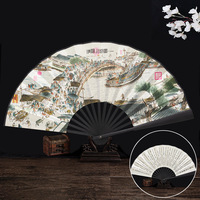 Bamboo Folding Fan Silk Cloth Chinese Stylefan Hand Held Anitque Art Craft Japnese Summer Dance Home Decoration Party Ventila