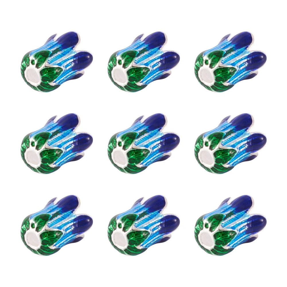 

10pcs Alloy Enamel Chinese Cabbage Beads for Bracelet Necklace jewelry making DIY Crafts Decor,10.5x8.5mm, Hole: 2.5mm