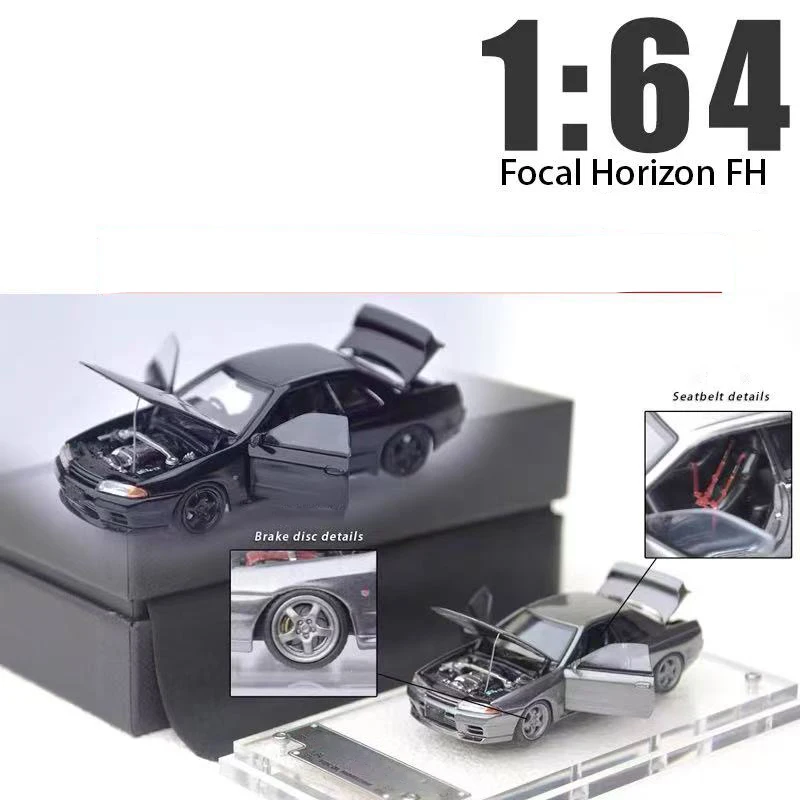 

New FH 1:64 R32 Black Skyline S-Tune Nismo Sports Model Diecast Simulation Alloy Metal Car Limited Collection Toy