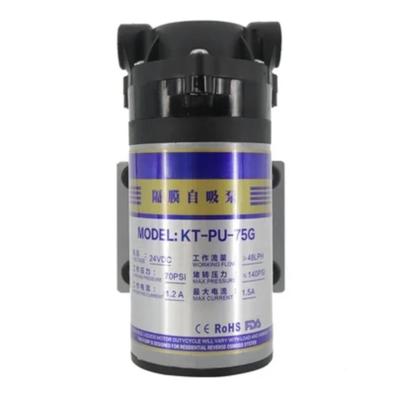 24V 75-400GPD Diaphragm Boost Pump Household RO Water Filter Stable Pressure Replacement Spare Part