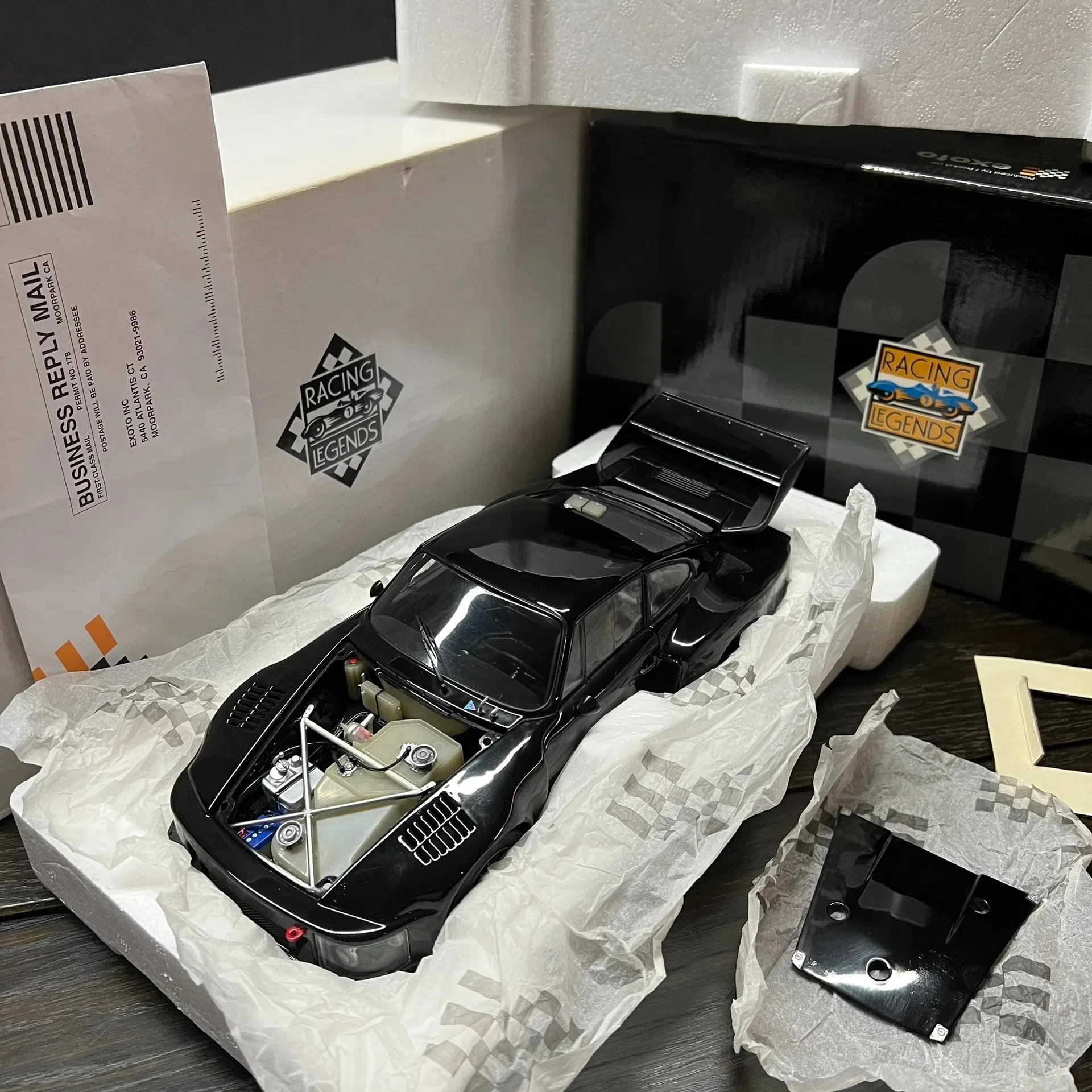 Exoto 1:18 935 Black Simulation Limited Edition All Open Alloy Metal Static Car Model Toy Gift