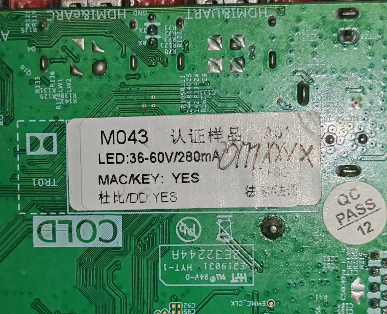 Материнская плата cp.2843v 3,2 светодиодный TV, физическое фото, хорошо протестирована на память 36 -- 60 в 280 мА 1 Гб + 8 Гб