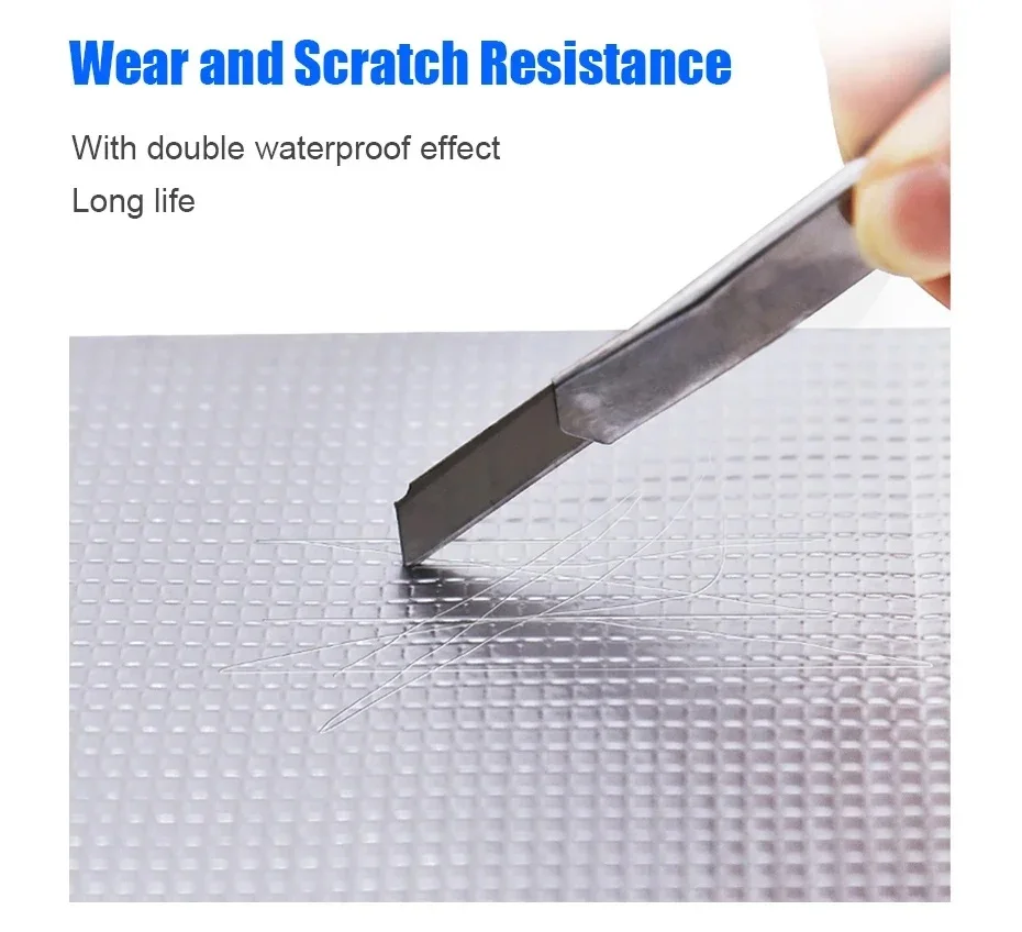 Hochtemperaturbeständiges wasserdichtes Klebeband, Aluminiumfolie, dickes Butylband, Wand, Pool, Dach, Risse, Kanalreparatur, selbstdichtend – Detail 7